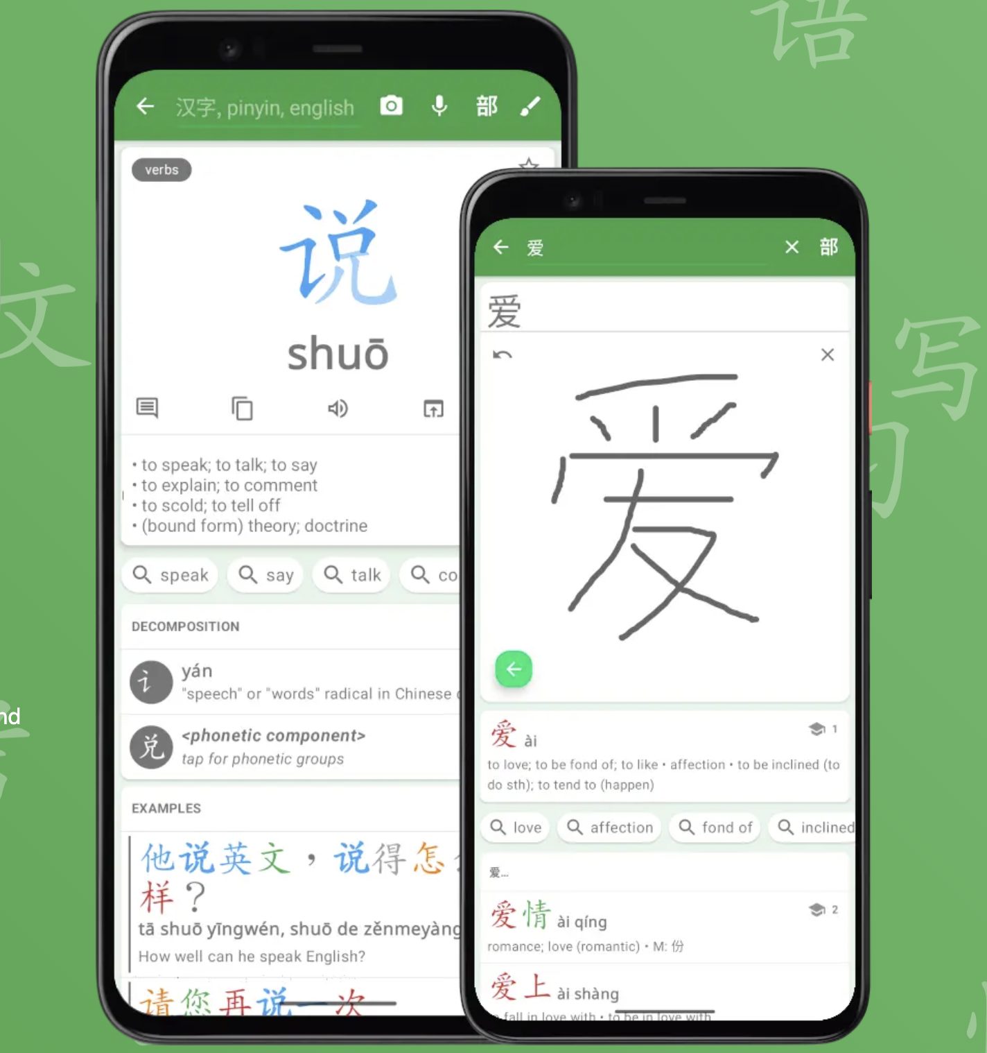 A picture of the interface of Hanping, an online Chinese dictionary