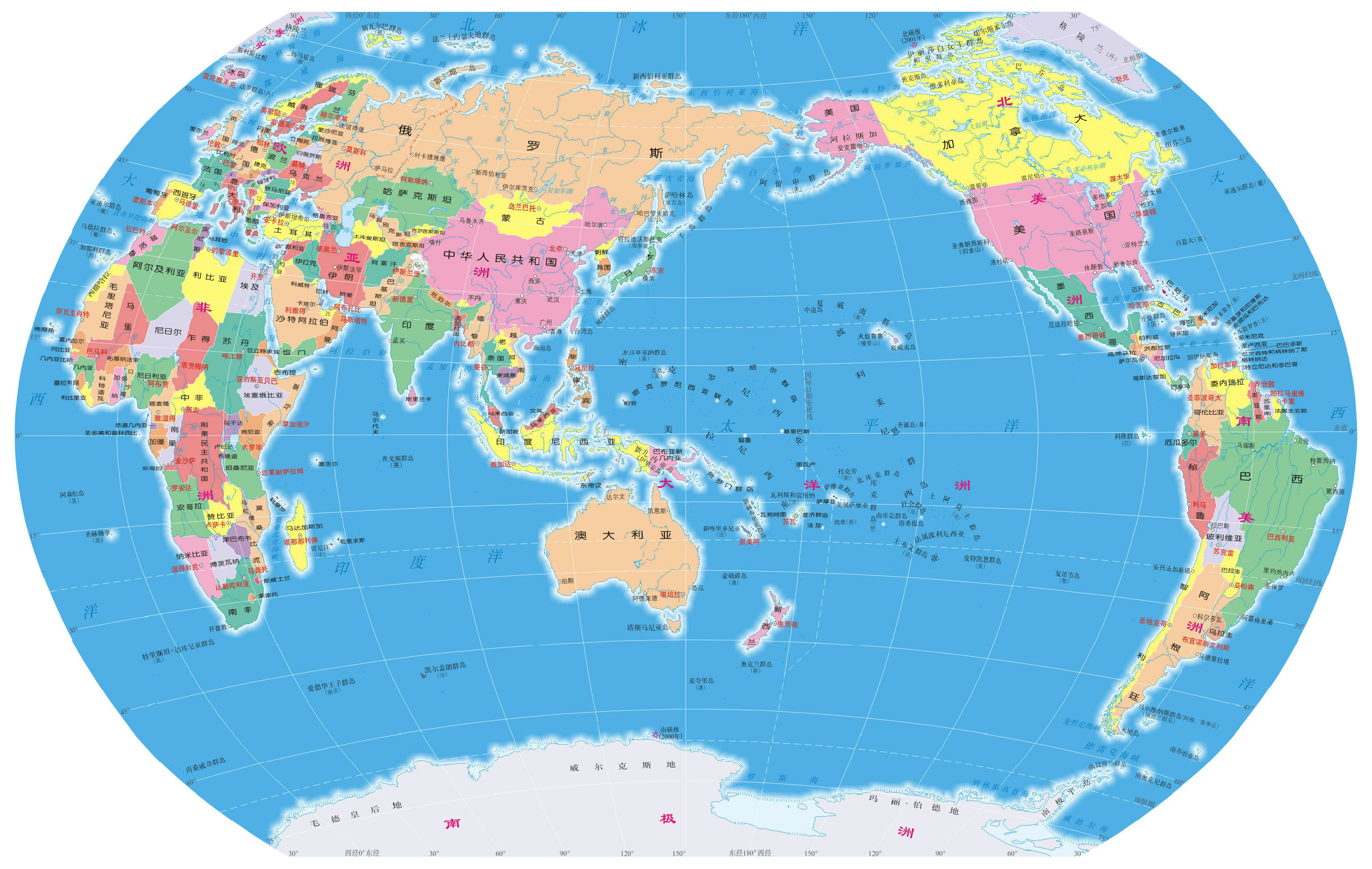 World Map In Chinese - Vonny Johnette