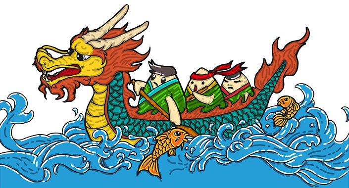 Barco dragón chino de carreras