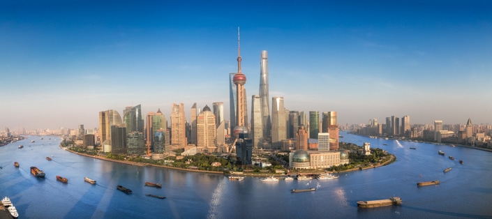 the Shanghai skyline