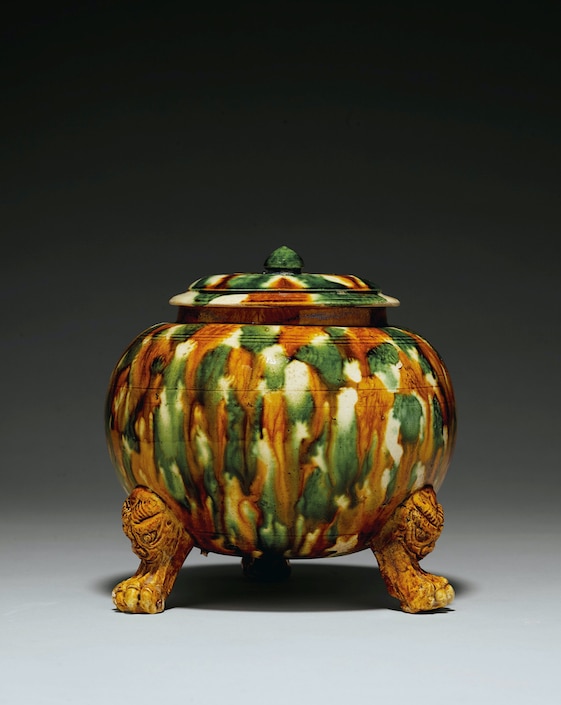 a piece of sancai pottery ware