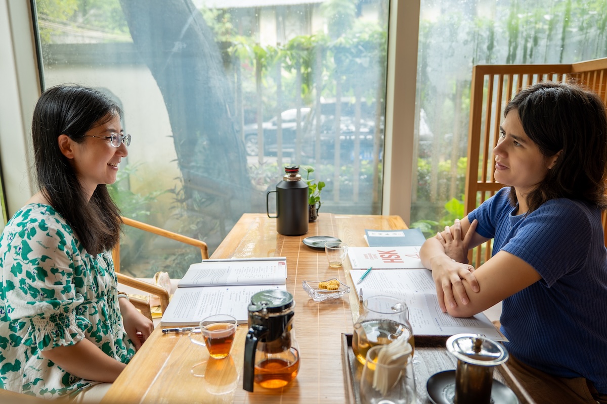 CLI student Natalie during a one-on-one with Nancy Laoshi