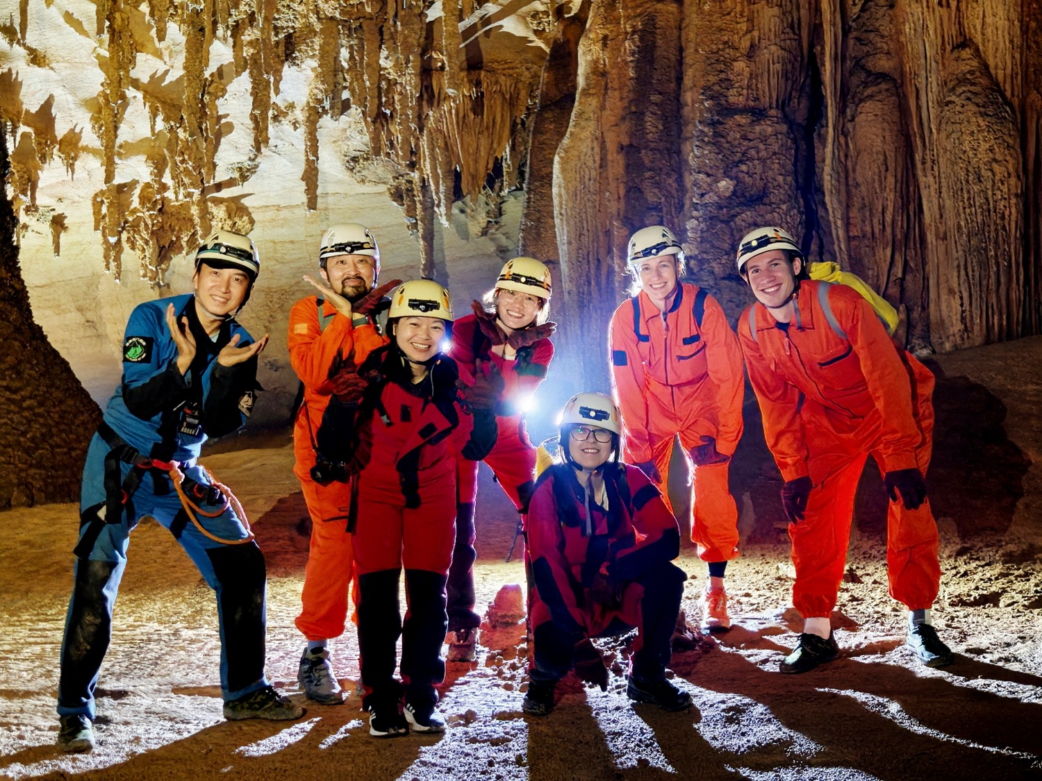 Group photo in cave