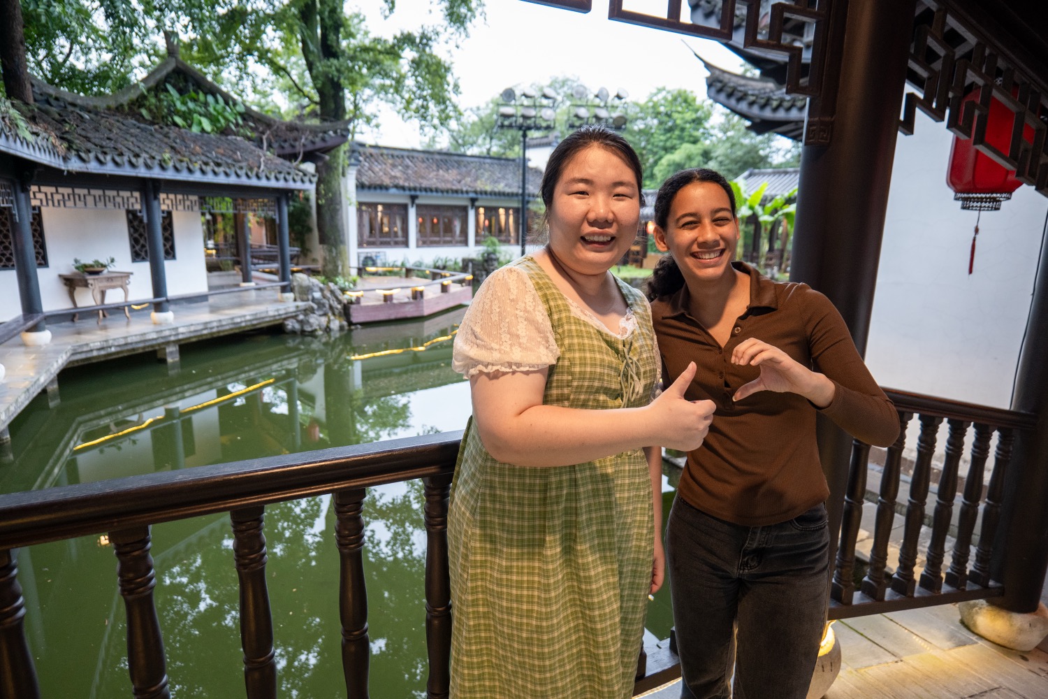 Friends hugging at farewell