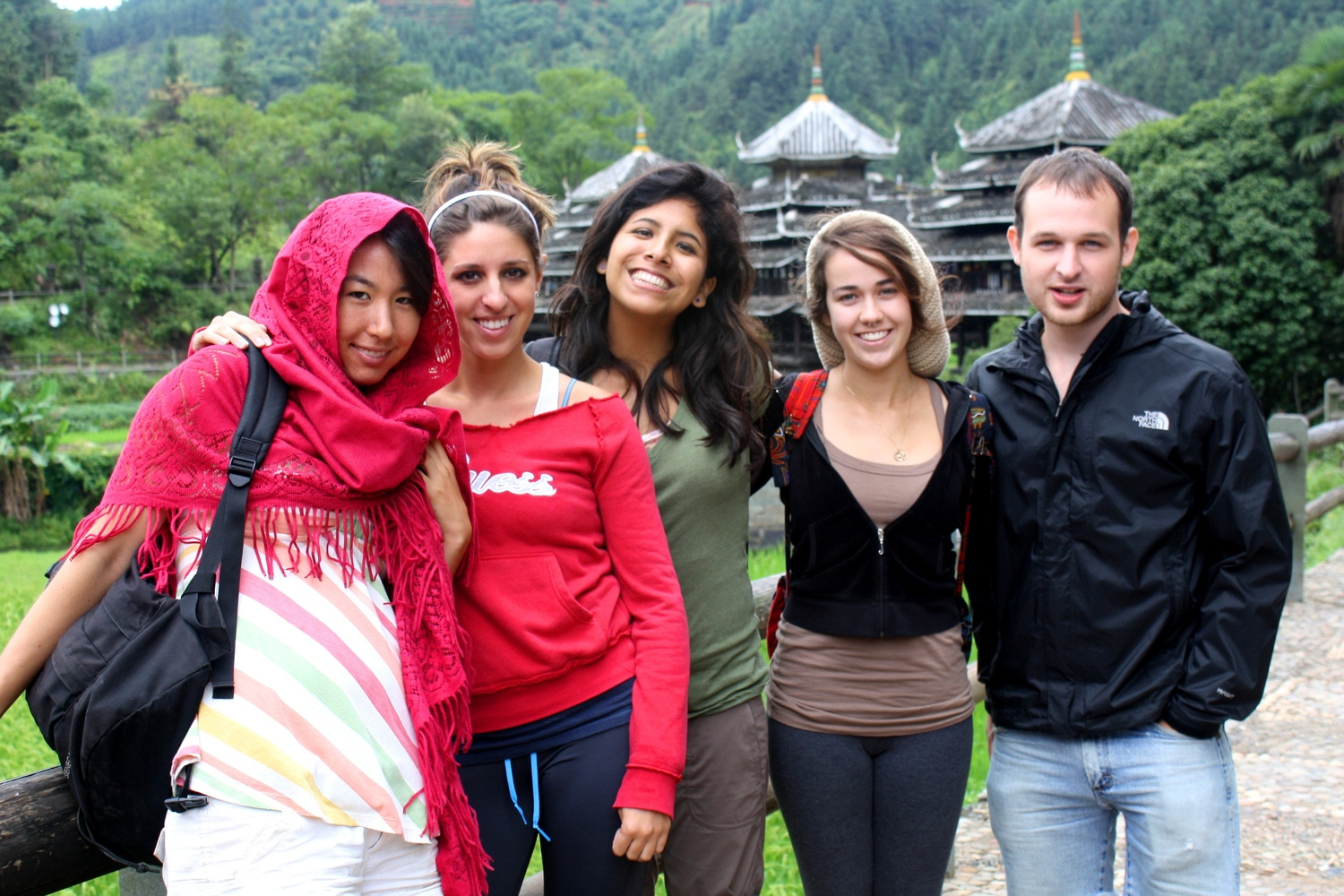 CLI travel program group gathered in a Chinese countryside village