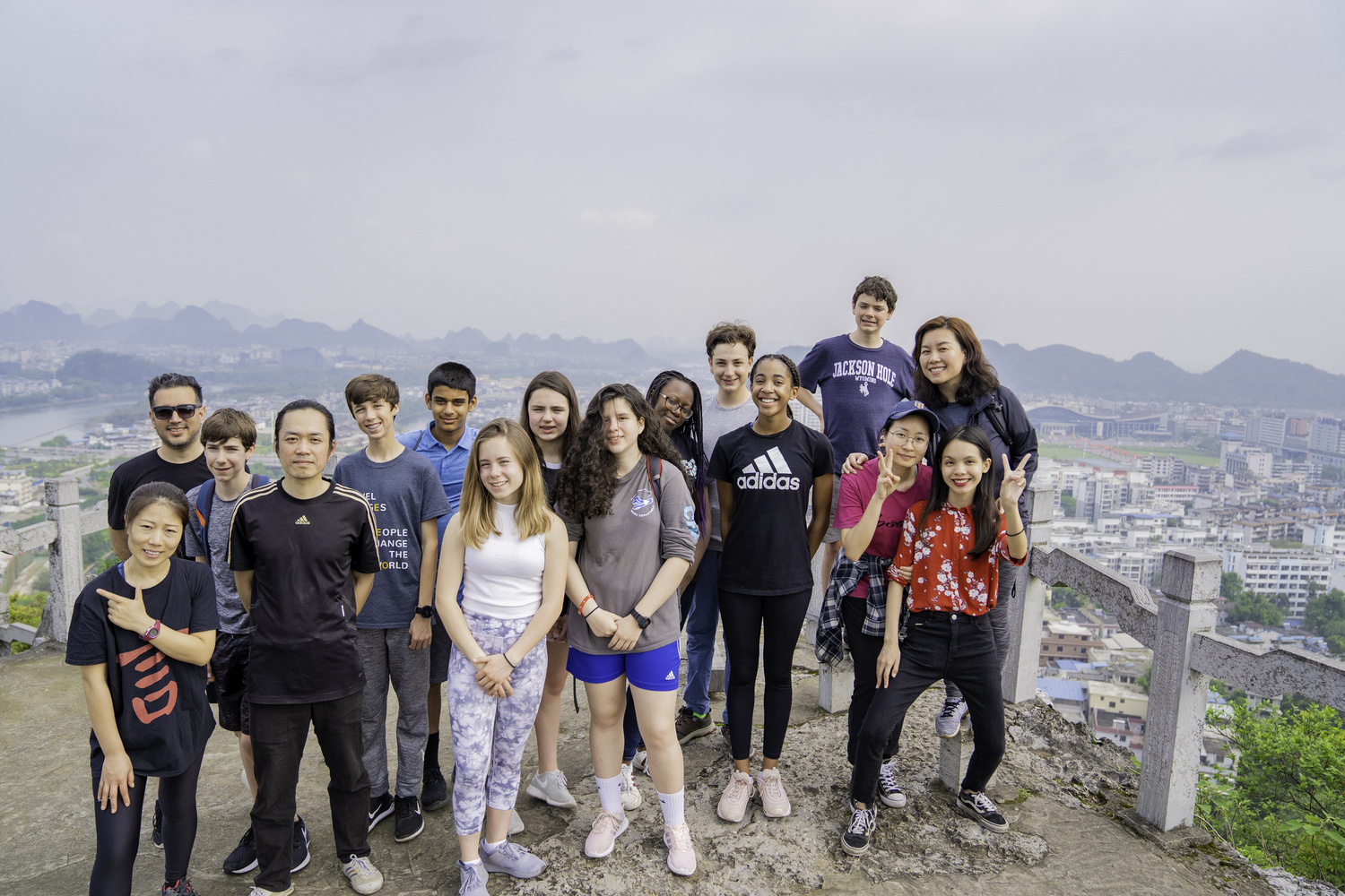 Group photo on a mountain overlook