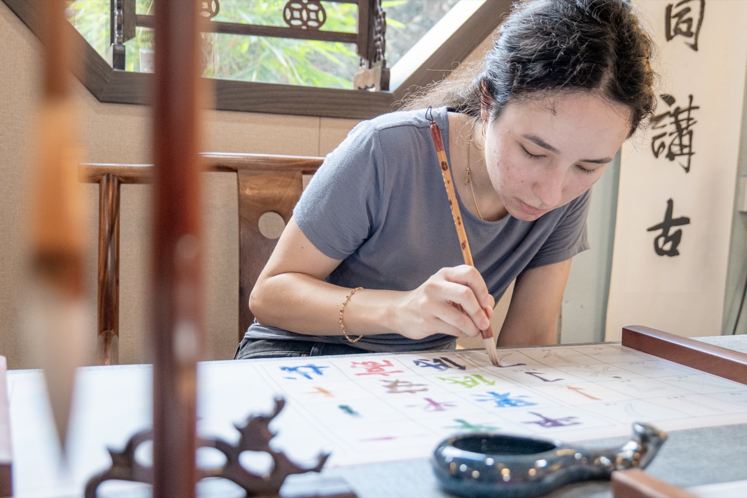 Writing practice closeup