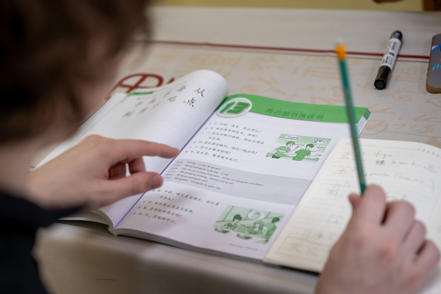 Student studying at CLI