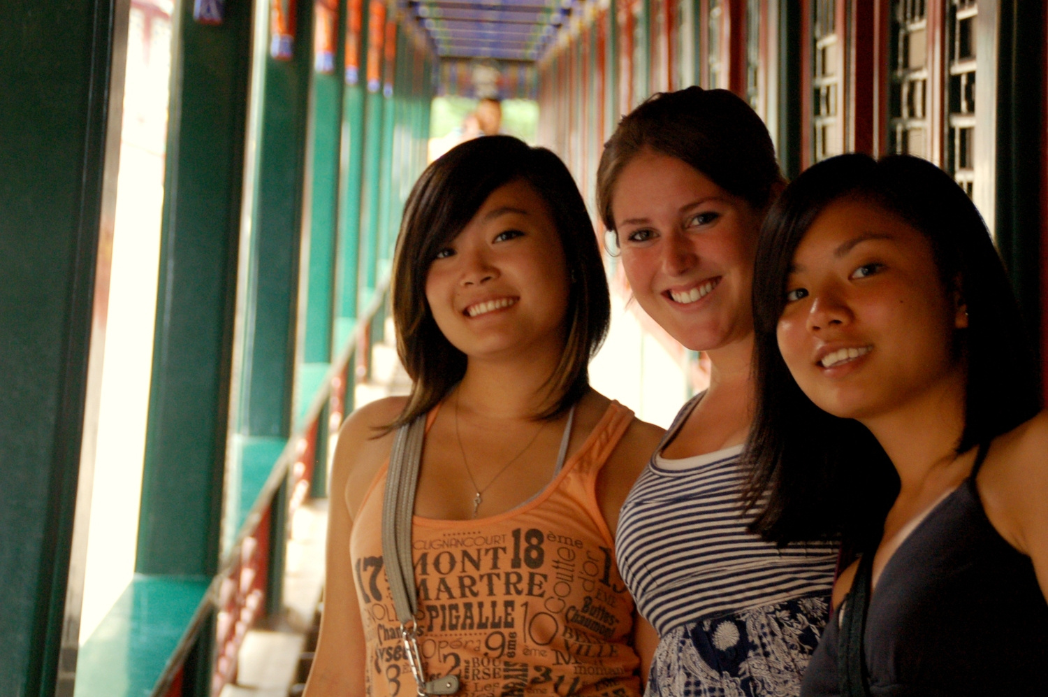 Students in a sunlit hallway at the CLI Center