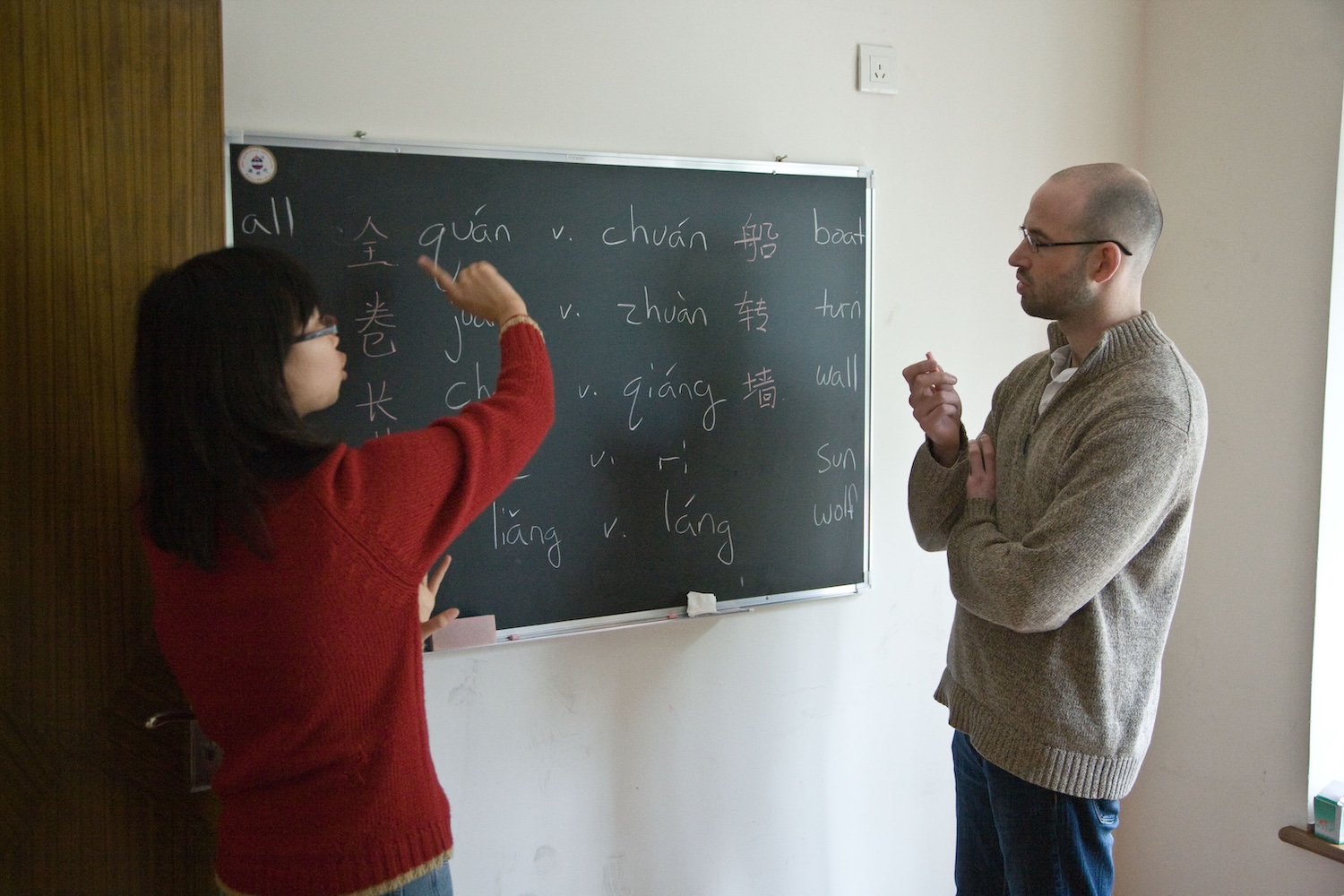 CLI students and teachers in the early years, before the CLI Center